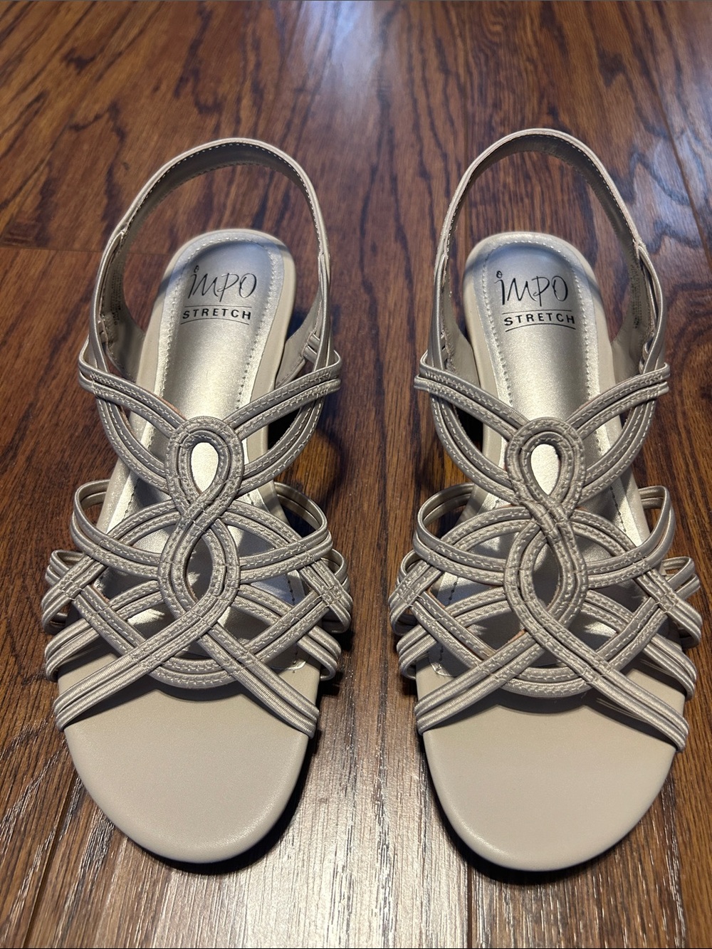 Impo Stretch Sandals Taupe Light Tan  Like New 8.5 8 1/2